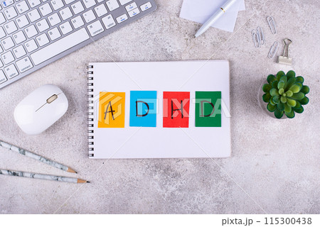 ADCH concept with letter on work desk 115300438