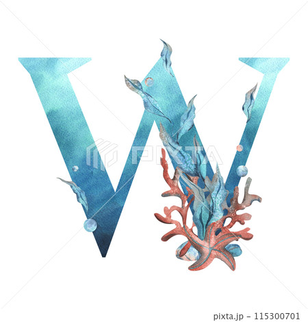 Capital letter W, part of the Latin alphabet - Stock