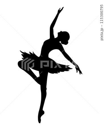 バレリーナのシルエット 女性 全身 115300795