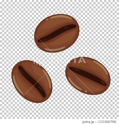 從正上方看到的咖啡豆插圖 115300798