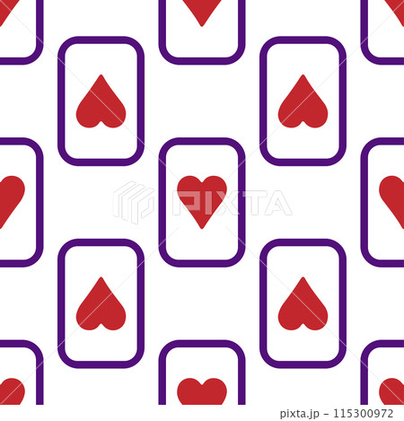 Purple falling playing cards seamless pattern. Poker and Wonderland. 115300972