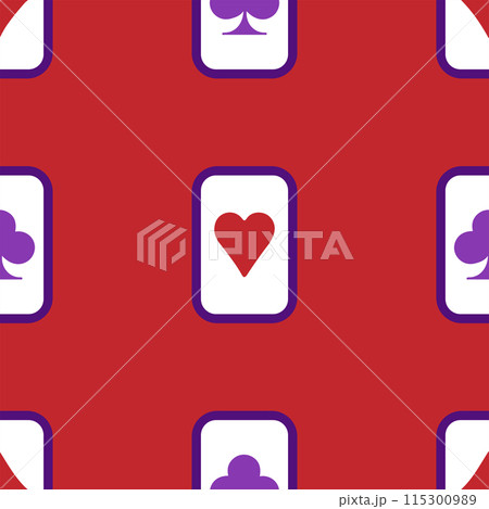 Purple falling playing cards seamless pattern Purple falling playing cards seamless pattern 115300989