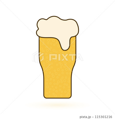 Simple illustration of a beer glass with foam 115301216