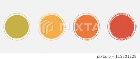 Set of hand drawn colorful circles. Vector illustration 115301229