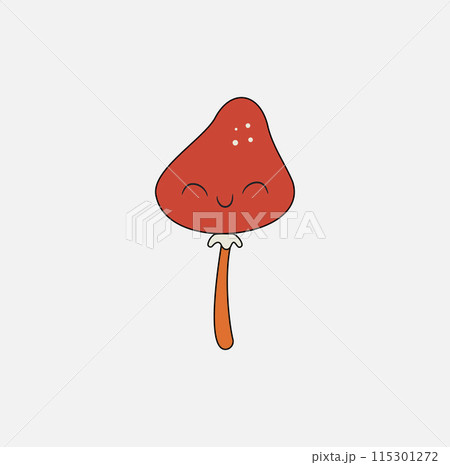 Smiling red mushroom illustration on white background Smiling red mushroom illustration on white background 115301272