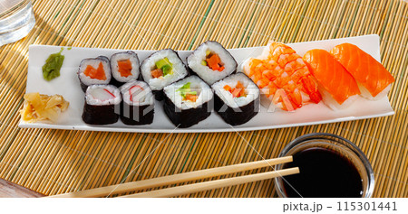 Set of different futomaki. Japanese cuisine Set of different futomaki. Japanese cuisine 115301441