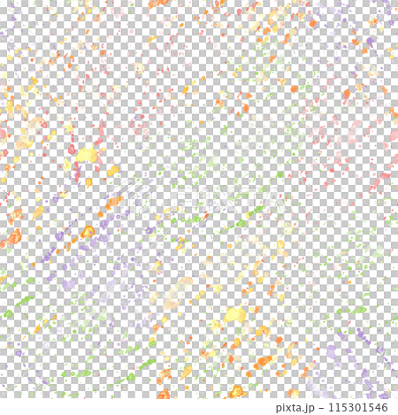 Abstract watercolor splashes. Seamless pattern with colored fruit, berries spots. Splashes flying in different directions. Stain brush strokes. Hand drawn illustration. For birthday package, textile Abstract watercolor splashes. Seamless pattern with colored fruit, berries spots. Splashes flying in different directions. Stain brush strokes. Hand drawn illustration. For birthday package, textile 115301546