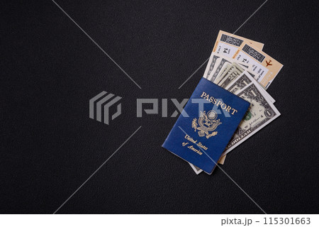 United States of America passport, airline tickets and money United States of America passport, airline tickets and money 115301663