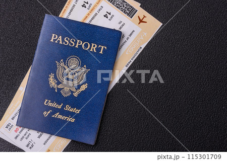 United States of America passport, airline tickets and money United States of America passport, airline tickets and money 115301709