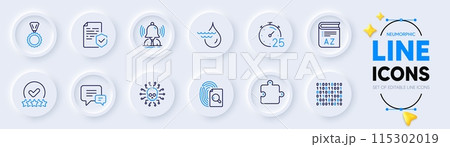 Comment, Certificate and Cyber attack line icons for web app. Pack of Puzzle, Medal, Inspect pictogram icons. Rating stars, Hydroelectricity, Binary code signs. Brand, Vocabulary, Timer. Vector Comment, Certificate and Cyber attack line icons for web app. Pack of Puzzle, Medal, Inspect pictogram icons. Rating stars, Hydroelectricity, Binary code signs. Brand, Vocabulary, Timer. Vector 115302019