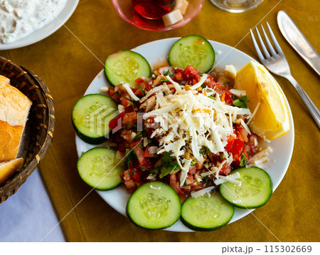 Portion of fresh gavurdagi salad 115302669