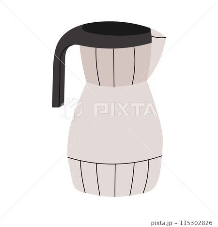 Teapot Vector illustration. Cartoon teapot, jar isolated on white background 115302826