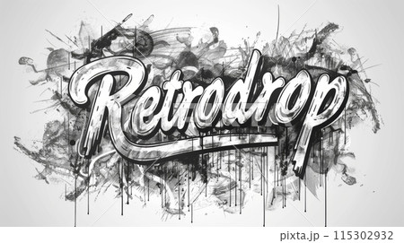 Cryptocurrency Retrodrop symbol created in Charcoal Sketch. 115302932