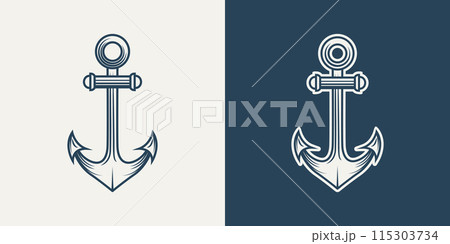 Vector Anchors. Anchor Silhouette Icon Set. Anchor with Outline. Anchor Design Template. Vector Illustration Vector Anchors. Anchor Silhouette Icon Set. Anchor with Outline. Anchor Design Template. Vector Illustration 115303734