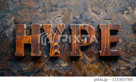 Wooden Ebony Social media hype concept art poster. 115303760