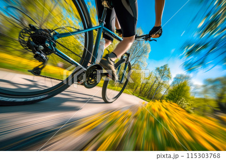 Cycling Amidst Spring's Splendor 115303768