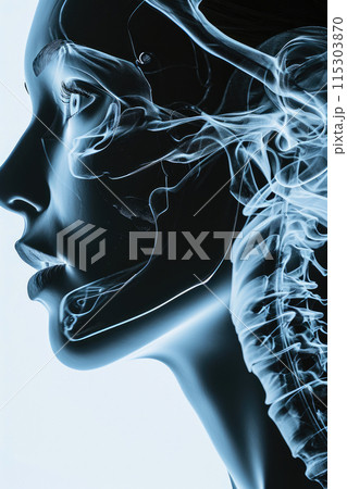 Merging Realms: Woman in Robotic Form Merging Realms: Woman in Robotic Form 115303870