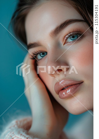 Serene Beauty Makeover: Woman Nurturing Her Skin Serene Beauty Makeover: Woman Nurturing Her Skin 115304191