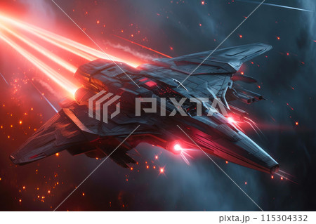 Galactic Guardian: Cutting-Edge Laser Battleship 115304332