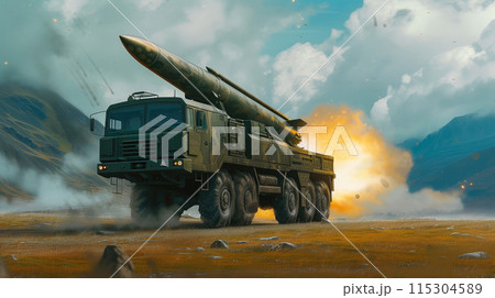 Strategic Transport: Precision in Dark Green and Sky-Blue 115304589