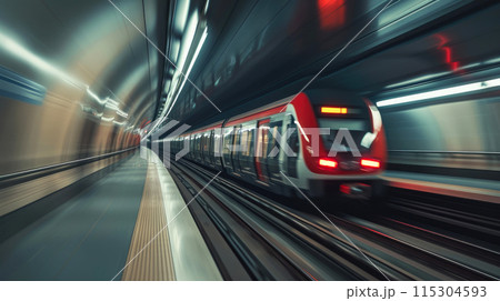 Blurred Motion of City Metro Rush Blurred Motion of City Metro Rush 115304593