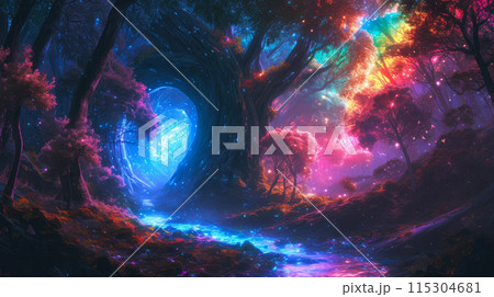 Whispers of Another Realm: Mystical Portals and Sparkling Rivers 115304681