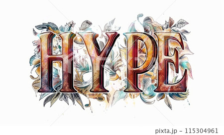 Social media hype symbol created in Copperplate Calligraphy. 115304961