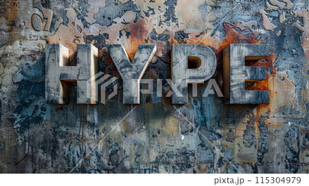 Concrete Social media hype concept art poster. 115304979