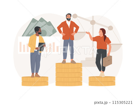 Income inequality isolated concept vector illustration. Income inequality isolated concept vector illustration. 115305221