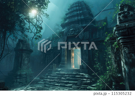 Haunting Temple: Veiled in Twilight's Embrace 115305232