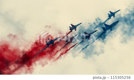Patriotic Formation: Air Force Squadron in Flight Patriotic Formation: Air Force Squadron in Flight 115305256