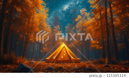 Galactic Retreat: Tent Beneath Cosmic Canopy Galactic Retreat: Tent Beneath Cosmic Canopy 115305314