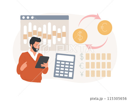 Currency exchange isolated concept vector illustration. 115305656