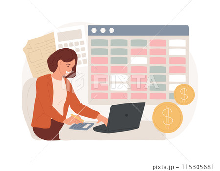 Accounting isolated concept vector illustration. 115305681