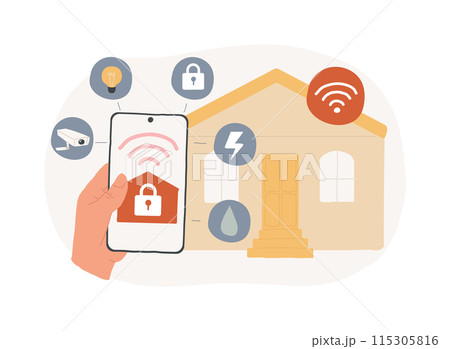 Indoor security system isolated concept vector illustration. 115305816