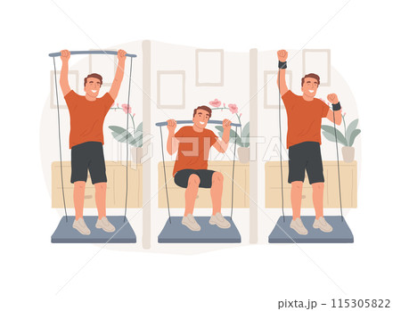 Portable workout gym isolated concept vector illustration. 115305822