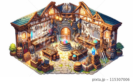 RPG風のレトロな武器屋1 115307006