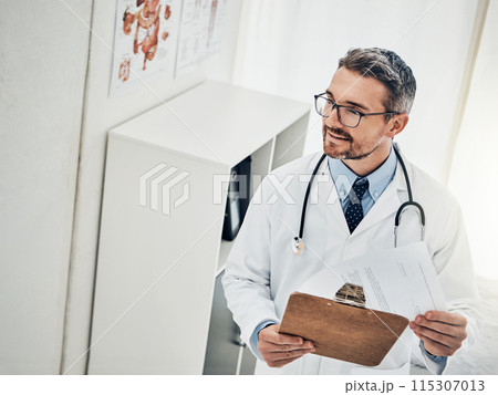 Clinic, man or doctor in office with clipboard, healthcare and thinking with hospital schedule. Admin, paperwork and medical professional with document, chart or application for health insurance Clinic, man or doctor in office with clipboard, healthcare and thinking with hospital schedule. Admin, paperwork and medical professional with document, chart or application for health insurance 115307013