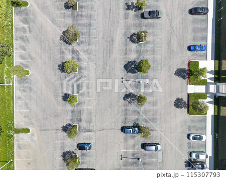 Aerial view of open car parking lot Aerial view of open car parking lot 115307793