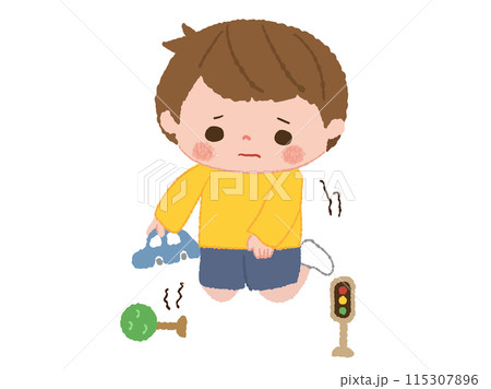トイレを我慢して遊ぶ男の子 115307896