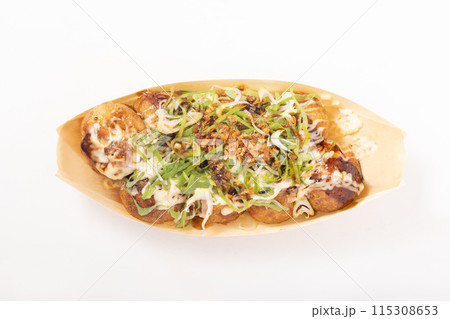 たこ焼き 焦がし醤油 揚げねぎ たこ焼き 焦がし醤油 揚げねぎ 115308653