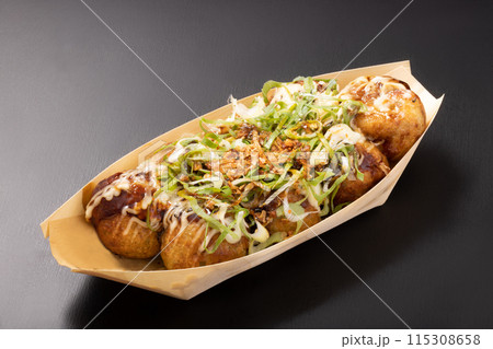 たこ焼き　焦がし醤油　揚げねぎ 115308658