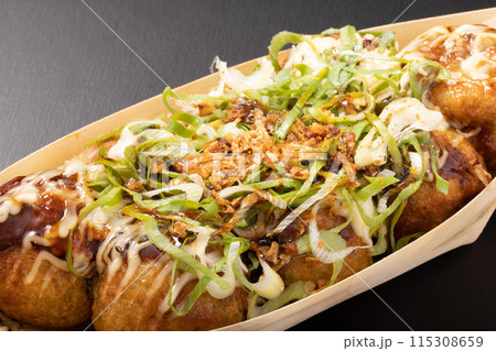たこ焼き　焦がし醤油　揚げねぎ 115308659