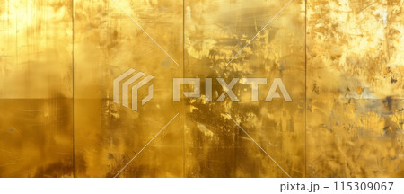 ゴールドのメタリックなテクスチャが特徴的な抽象背景 ゴールドのメタリックなテクスチャが特徴的な抽象背景 115309067