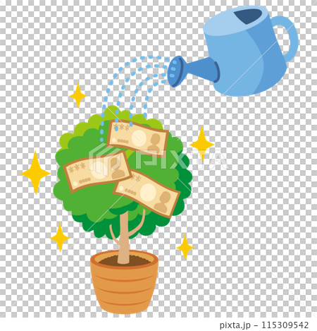 お金のなる木に水をあげる　資産運用　お金　投資 115309542