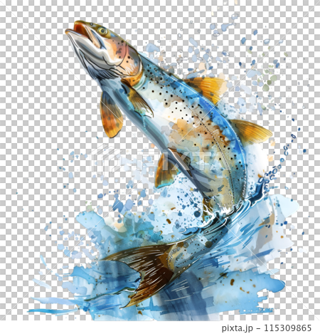 fish jumping out of water 115309865