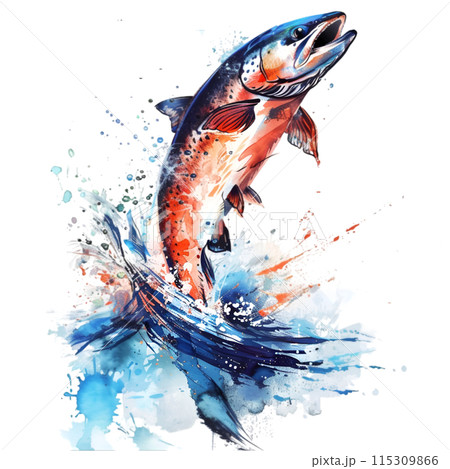 fish jumping out of water 115309866