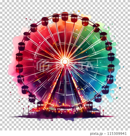 ferris wheel at night 115309941