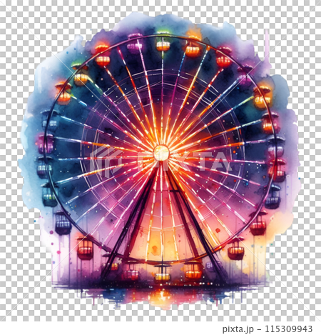 ferris wheel at night 115309943