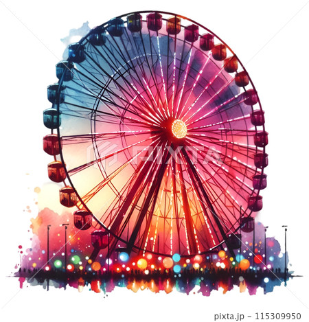ferris wheel at night 115309950